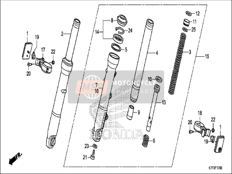 Honda SH150AD 2019 Front Fork for a 2019 Honda SH150AD